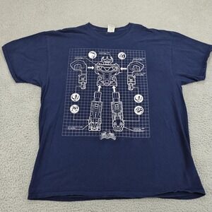 Vintage Power Rangers Shirt Mens 2XL Blue Megazord Graphic Tee T-Shirt TV Show‎